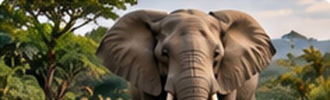 African elephant in savanna habitat